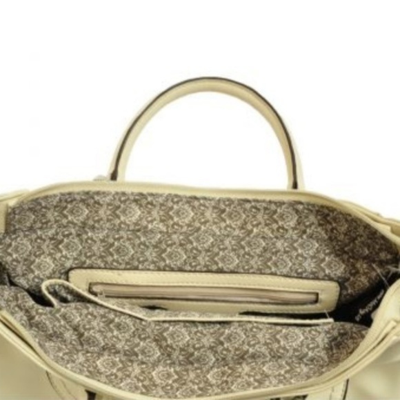 Off White Tuck & Loop Tote Purse Shoulder Bag - Picture 3 of 4